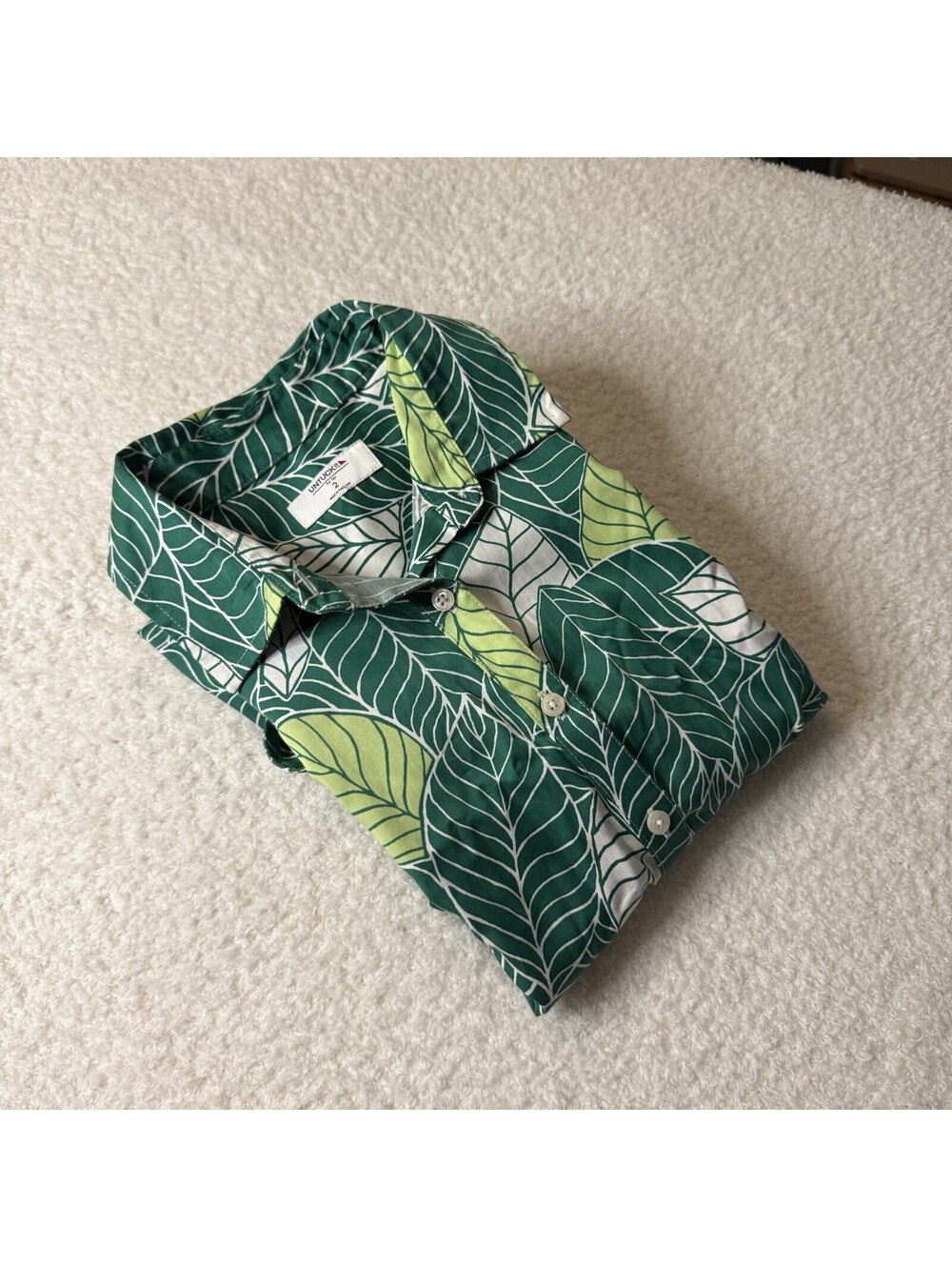 UNTUCKit For Her Poppy Dress Size 2 Green Tropical Leaf Sleeveless Tie Waist